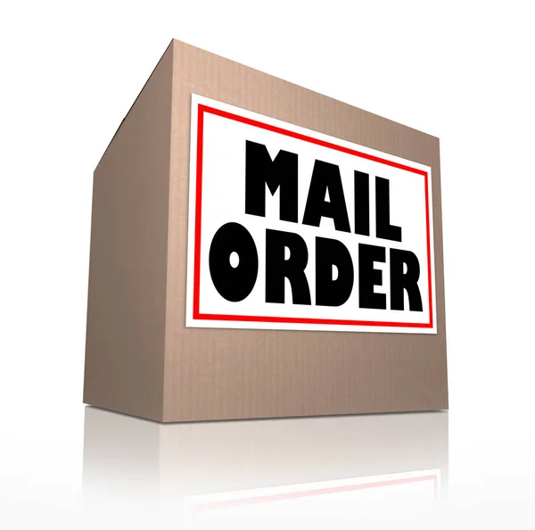 Mail Order Kargo Karton Kutu Teslim Çizim — Stok fotoğraf