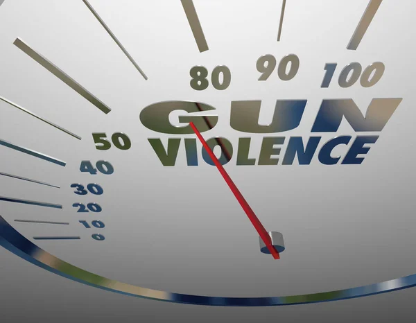 Gun Violence Level Rising Shootings Killings Gauge Rate Illustration — Stock Photo, Image