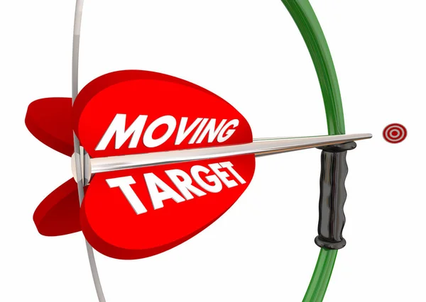 Moving Target Bow Arrow Changing Goals Requirements Illustration — Stock Photo, Image