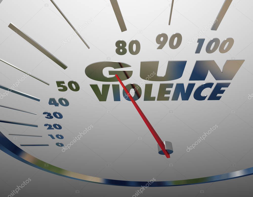 Gun Violence Level Rising Shootings Killings Gauge Rate 3d Illustration