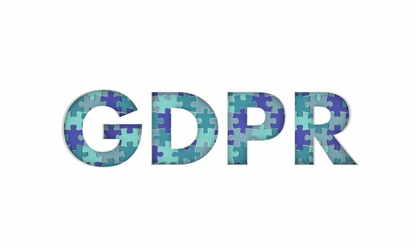 Gdpr Regolamento Generale Sulla Protezione Dei Dati Puzzle Illustrazione — Foto Stock