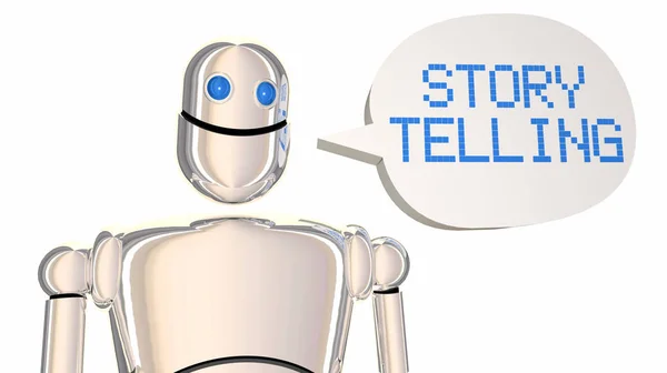 Storytelling Robot Speech Bubble Conta Histórias Ilustração — Fotografia de Stock