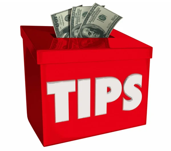 Tips Gratuity Box Collecting Money Bonus Benefit Illustration — Stock Photo, Image