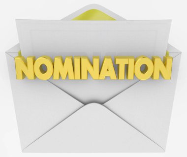 Nomination Envelope Award Finalist Announcement 3d Illustration clipart