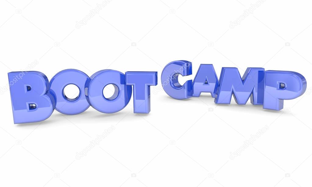 Boot Camp Training Words Letters 3d Illustration