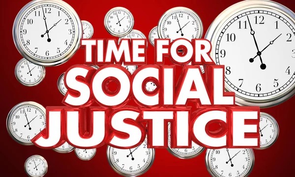 Time for Social Justice Clocks 3d Illustration