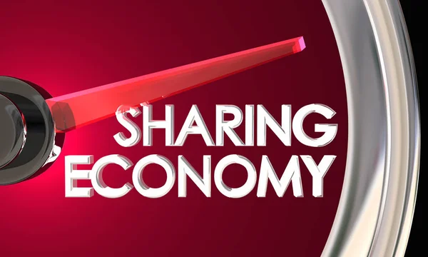 Sharing Economy Tachimetro Nuovo Modello Transazione Illustrazione — Foto Stock