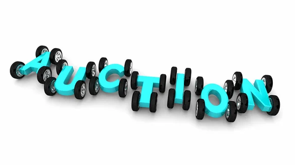 Auction Car Vehicle Automobile Letters Word Illustration — Stock Photo, Image