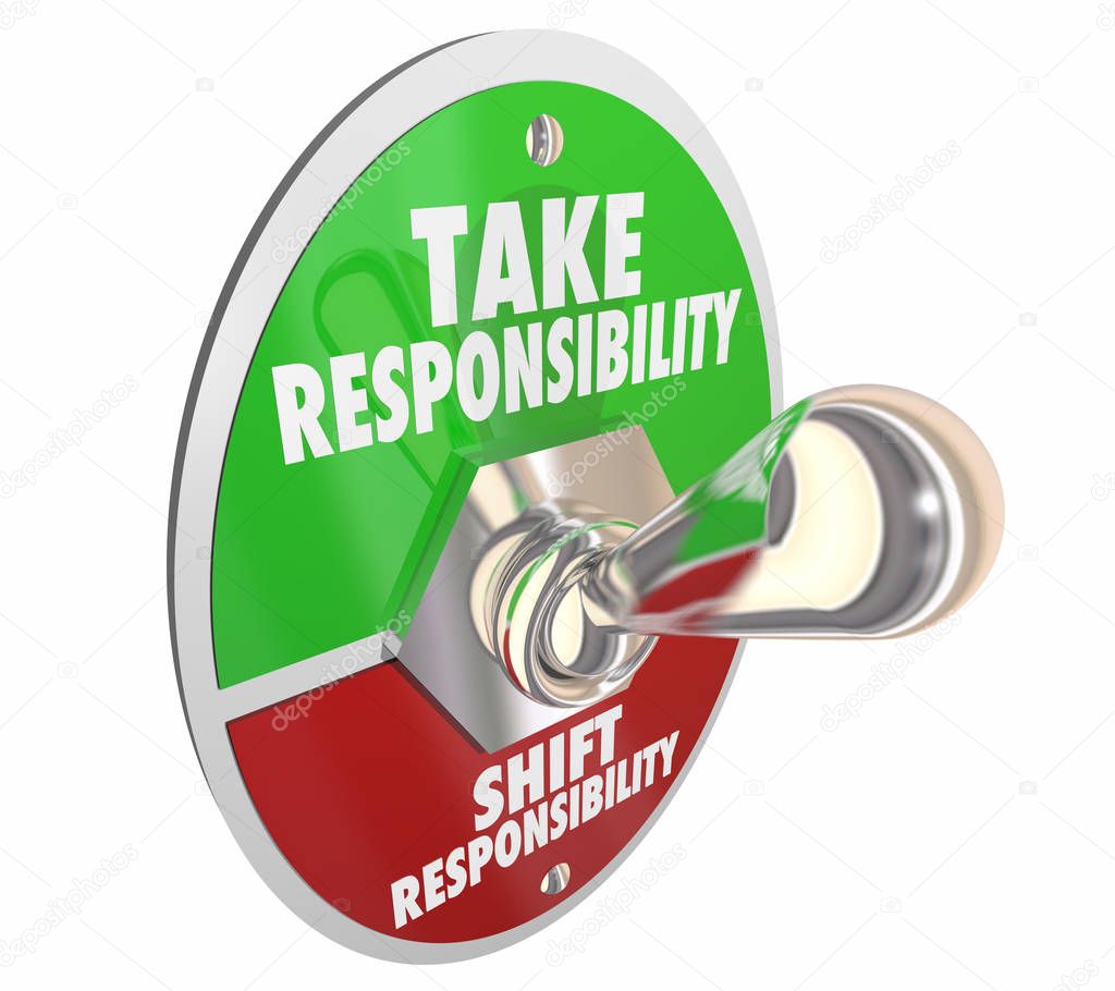 Take Responsibility Shift Accountability Switch Lever 3d Illustration