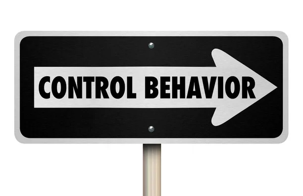 Lettering Control Behavior Direction Road Sign — Stock Photo, Image