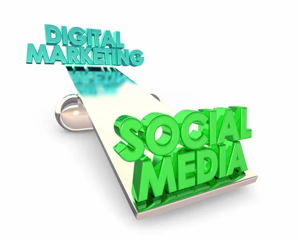 Sociale Media Digital Marketing Evenwicht — Stockfoto