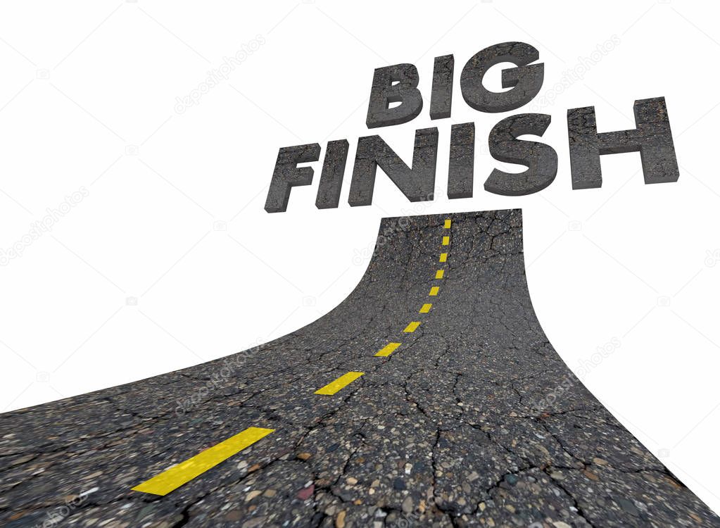Big Finish Words Road ,  3d Illustration