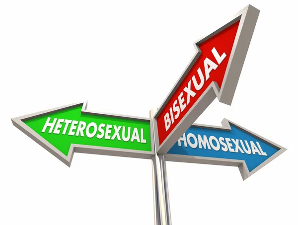 Heteroseksualne Homoseksualnych Biseksualnych Sposób Znaki Drogowe Ilustracja — Zdjęcie stockowe