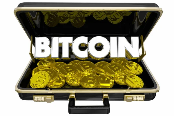 Bitcoin Cryptocurrency Aktetas Illustratie — Stockfoto