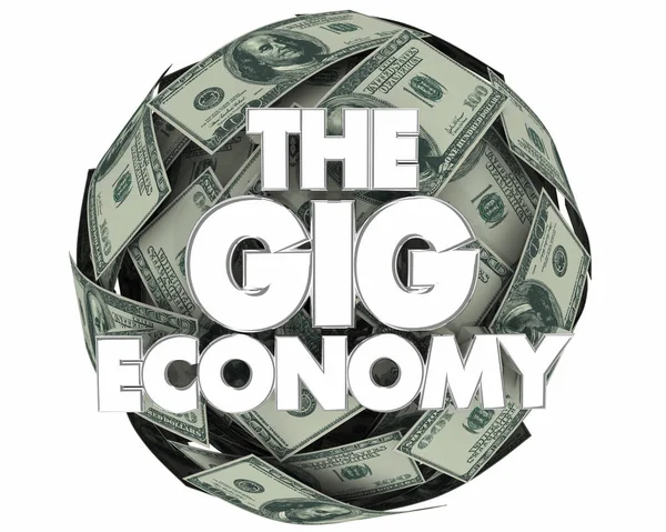 Gig Economy Money Text Banknotes Illustration — Stock Photo, Image