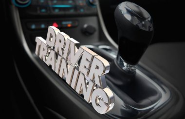 Sürücü eğitim kelime, 3d çizim