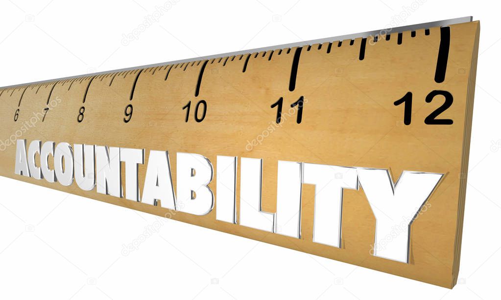 Accountability word on Measure Ruler, 3d Illustration