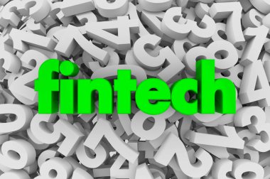 Fintech finansal yazılım hizmeti uygulaması 3d çizim muhasebe numaraları çerçevede