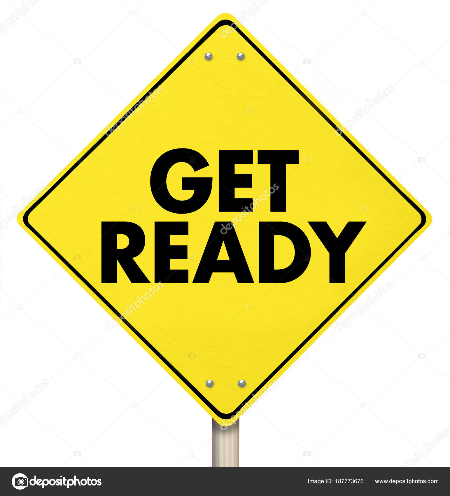 Get Ready Yield Sign Warning Alert Illustration Stock Photo C Iqoncept