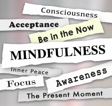 Mindfulness gazete başlıkları, 3d çizim