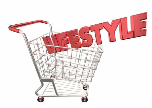 Корзина Lifestyle Shopping Cart Покупка Товаров Концепции Illustration — стоковое фото
