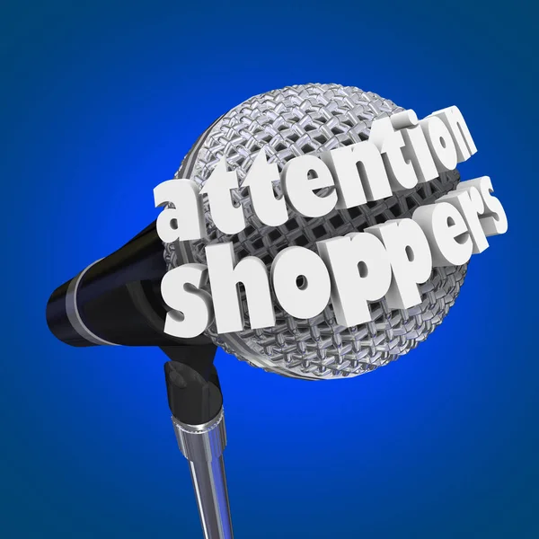 Attention Shoppers Store Sale Announcement Illustration — Stock Photo, Image