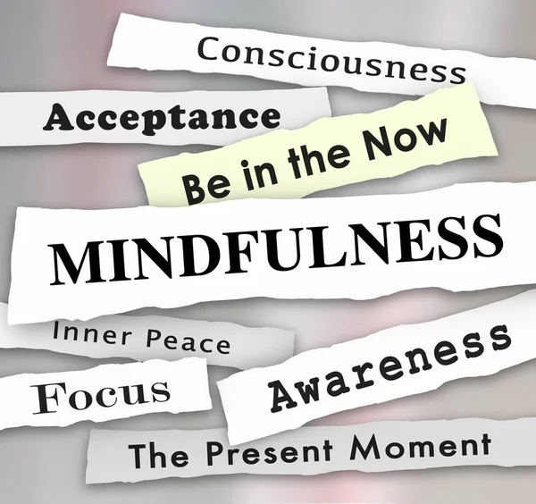 Mindfulness Newspaper Headlines Illustration — Stock Photo, Image