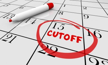 Cutoff lettering on final deadline calendar clipart
