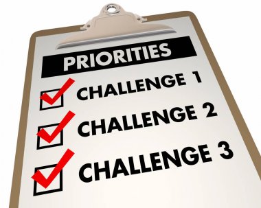 Priorities with top challenges on checklist clipart