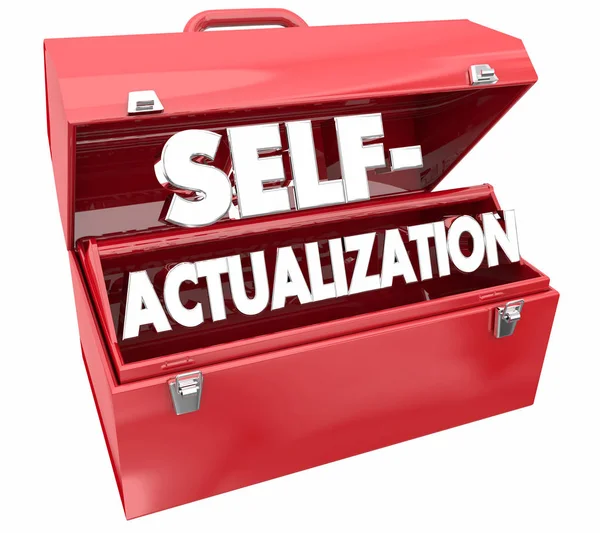 Self Actualization Red Toolbox Isolated White Background — Stock Photo, Image