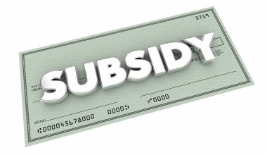 Subsidy check handout  isolated on white background clipart