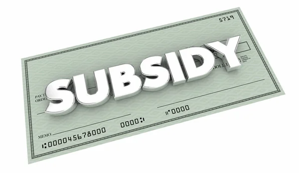 Subsidy Check Handout Isolated White Background — Stock Photo, Image