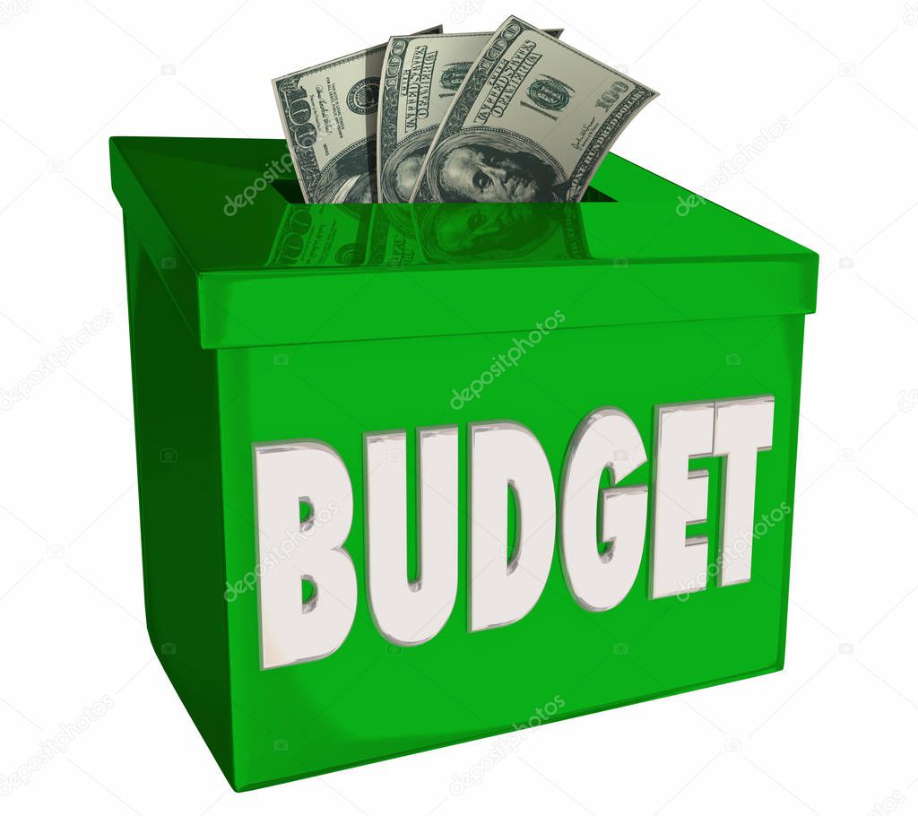 Deposit box with budget money, save incoming cash  