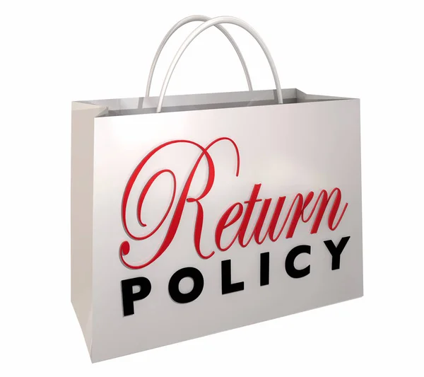 Words Return Policy Shopping Bag — Stock Photo, Image