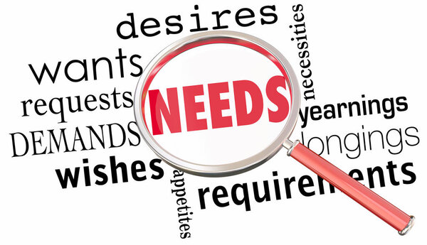 Word needs under magnifying glass