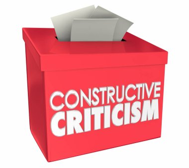 Constructive Criticism Feedback Improvement Ideas Box 3d Illustration clipart