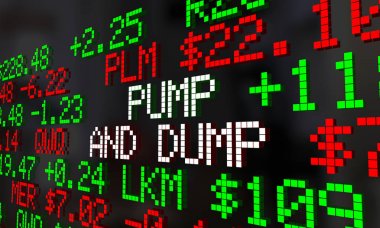 Pump and Dump Buy Sell Stocks Market Ticker 3d Illustration clipart