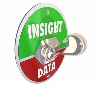 Insight Vs Data Toggle Switch Lever Intelligence 3d Illustration clipart