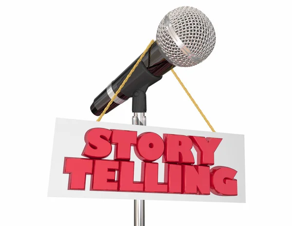 Storytelling Microphone Sign Share Stories Communication Illustration — Stock Photo, Image