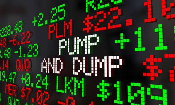Pump and Dump Buy Sell Stocks Market Ticker 3d Illustration