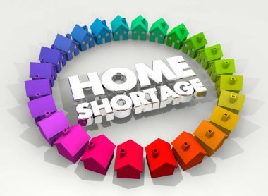 Ev sıkıntısı sıkı konut piyasası alıcılar için 3d çizim