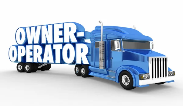 Propietario Operador Semi Truck Driver Palabras Ilustración — Foto de Stock