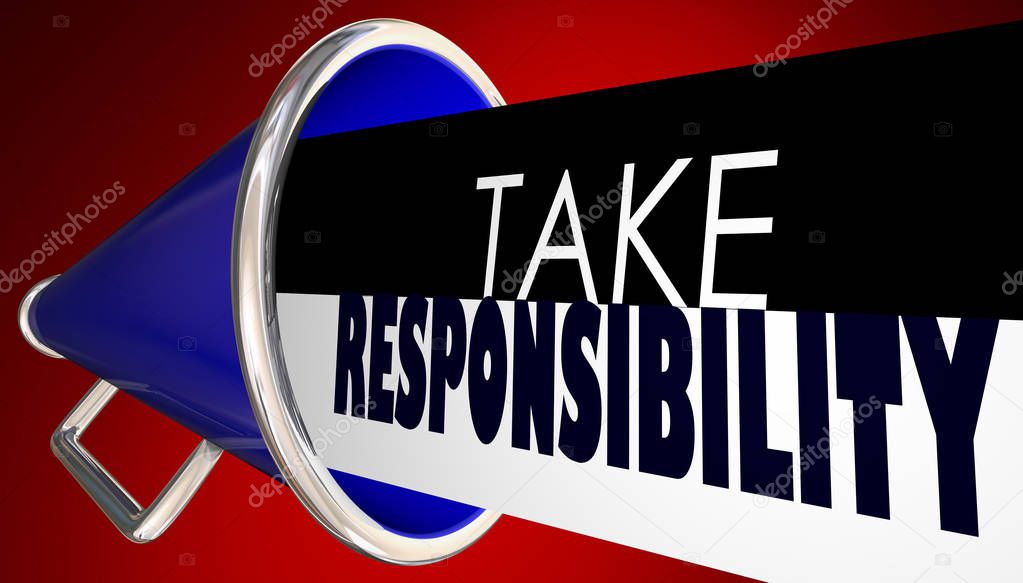 Take Responsibility Megaphone Bullhorn Accountable 3d Illustration