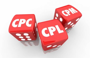 Tıklama başı maliyet TBM Cpl BGBM Web reklam bin kurşun zar 3d çizim