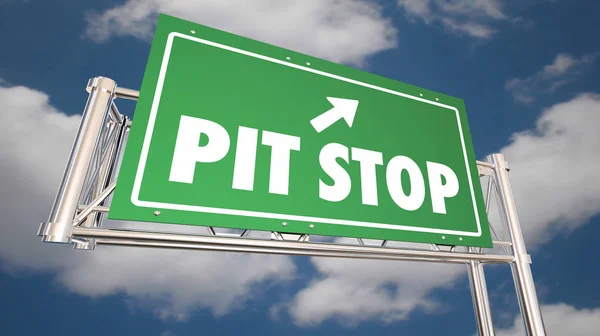 Pit Stop Konec Dálnice Silnice Znamení Odpočívat Odpočívat Obrázek — Stock fotografie