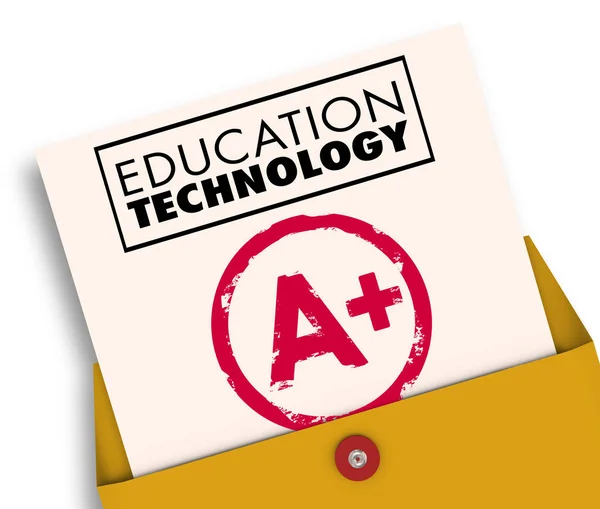教育技術レポート カード新しい近代的な教育サービス イラストレーション — ストック写真