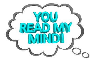 You Read My Mind Thought Cloud Words 3d Illustration clipart