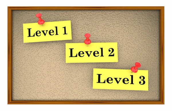 Level Steps Stages Bulletin Board Illustration — Stock Photo, Image