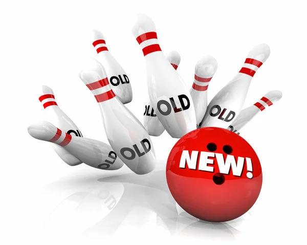 Nuovo Old Bowling Ball Strike Pins Illustrazione — Foto Stock