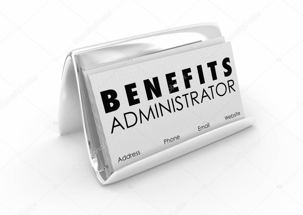 Benefits Administrator Health Care Employment HR Business Card 3d Illustration